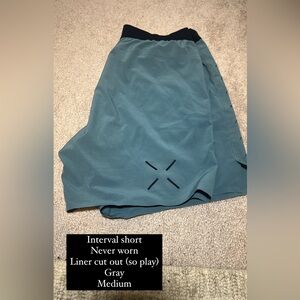 Ten thousand interval short, never worn but liner cut out, medium